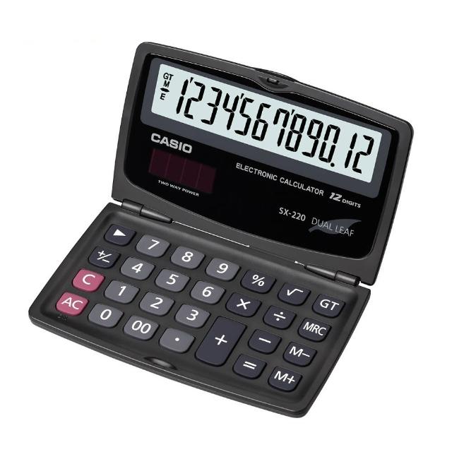 【casio卡西欧】12位数国考型摺叠式计算机(sx-220)