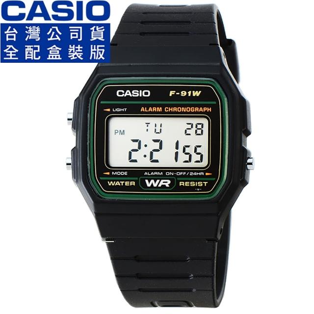 【casio】卡西欧闹铃电子表-黑(f-91w-3)