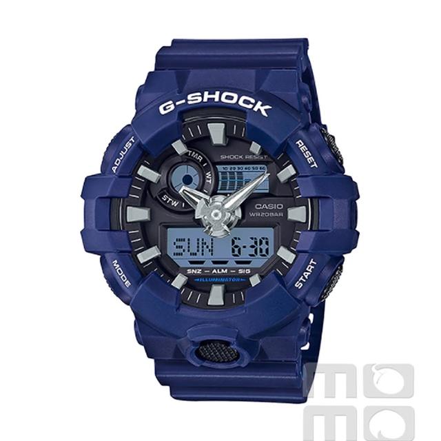 【casio】卡西欧g-shock 闹铃电子表-蓝(ga-700-2a)