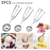 Ice Cream Scoop Fruit Ball Scoop Mash Potato Food Spoon 18.5x4x3cm Silver