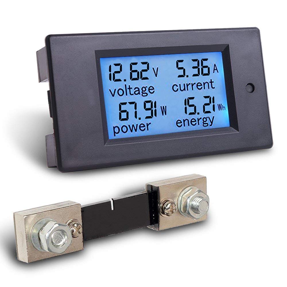 500A ShapeW DC 500V 100A//200A//500A Wireless LCD Display Digital Current Voltage Power Energy Meter Multimeter Ammeter Voltmeter Coulometer Battery Power Meter