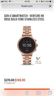 Harga Fossil Gen 4 Rose Gold Blink 