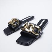 zara chain slippers