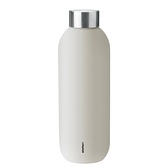 丹麥 Stelton Keep Cool Bottle 600ml 丹麥 俐落有型 保溫保冰 不鏽鋼 隨行瓶（米白色）