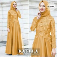 Bisa COD ✔️ maxy KAELLA L-XXL/maxi dress/gamis brokat/baju muslim