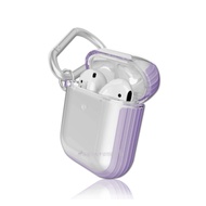 X-Doria 刀鋒 Airpods 1/2代通用 輕翼糖果色 抗震保護殼套(淡雅紫) 附掛勾