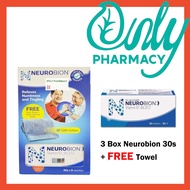 Neurobion 3x 60 tablets FREE towel Vitamin B1/B6/B12 (EXP:07/23) (Sakit Saraf/ Urat) **NEW PACKAGING**