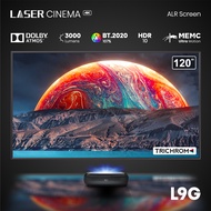 Hisense L9G 100"120" 4K TriChroma Laser TV Cinema+ ALR screen | 3000 Lumens | BT.2020 107% | MEMC Ultra Motion | HDR 10 | Dolby Atmos | Ambient Light Rejection Screen | 4k Smart TV | Ultra Short Throw (UST) Laser Projector | 25,000 hours |