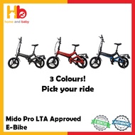 Mido Pro EBike E-Bike Electric Bicycle 16 Inch | Foldable | 36V 10.5AH | LTA Approved | SG Ready Stock (6 MTH WARRANTY)