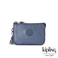 【KIPLING】個性霧灰藍三夾層配件包-CREATIVITY S