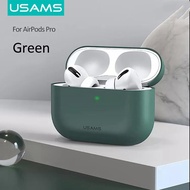 USAMS เคสหูฟังสำหรับ Apple AirPods Pro Liquid ซิลิโคน USAMS ไร้สายหูฟังบลูทูธ Ultra-Thin Air Pods Pro ป้องกัน