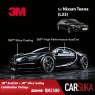 [3M Sedan Silver Package] 3M Autofilm Tint and 3M Silica Glass Coating for Nissan Teana (L33), year 2014 - 2019 (Deposit Only)