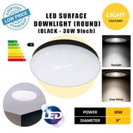 {3 YEARS WARRANTY}Waterproof LED Ceiling Light 20W 30W Black/White 7'' 9'' Round LED Surface Downlight IP56 IP65