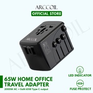 Arccoil 65W + 2000W Universal Travel Adapters / Travel Power Bank 10000mAh
