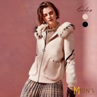 【MON’S】時髦輕美學100%狐狸絨外套