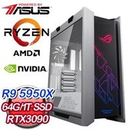 華碩系列【最強王者AZ】AMD R9 5950X十六核 RTX3090 電競水冷電腦(64G/1T SSD)