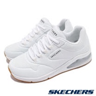 Skechers 休閒鞋 Uno 2-Air Around You 女 街頭時尚 氣墊 支撐緩衝 耐用 皮革 白 棕 155543WHT 155543-WHT