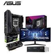 【華碩3070顯示卡組合】華碩 TUF RTX3070 O8G GAMING+C34G55+華碩STRIX Z590-I+24X 燒錄機(裸)