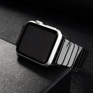 สายเซรามิกสำหรับสายคาดApple Watch 44มม.40มม.ฉันดูวง42มม.38มม.หรูหราสร้อยข้อมือเหล็กสแตนเลสApple Watch 4 5 3 2 1