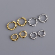 S925 Sterling Silver Earrings 18k Gold-plated Round Bead Earrings