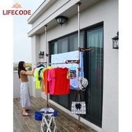 【LIFECODE】頂天立地魔法空間曬衣架-咖啡金