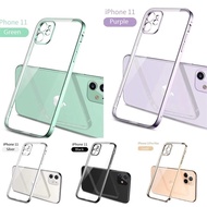 Transparent Electroplate เคส iPhone 12 Soft Case Lens Protect เคสไอโฟน Apple iPhone 12 Pro Max TPU Case iPhone12 mini เคสโทรศัพท์ แบบนุ่ม iPhone11 Phone Case