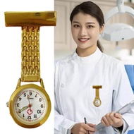 Fenteer Nurse Fob Watch Luminous Brooch Metal Quartz Watch Clip On Pendant Portable