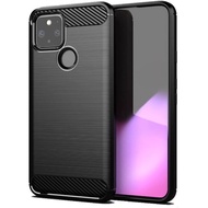 Google Pixel 5 碳纖維雨絲紋防摔套殼(黑色)