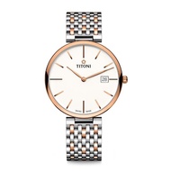 【TITONI 梅花錶】纖薄系列 82718 SRG-606 蛋白石錶面/鋼帶 39mm(82718 SRG-606)