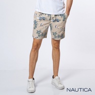 Nautica 流行百搭渡假風印花短褲-卡其