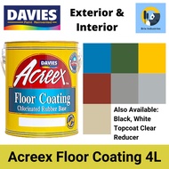 ☊Davies Acreex Rubber Based Floor Paint 4 Liters All Colors Available Floor Coating Acreex Reducer