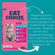Makanan kucing kering cat choize coize coise  kitten tuna milk 1kg 20kg 1 karung