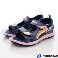 日本月星Moonstar機能童鞋閃電競速衝刺系列寬楦運動涼鞋款9135深藍(中大童段)18 24cm-零碼出清