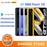 realme GT Neo/GT Neo Flash 5G Mobile Phone 6/8/12G RAM 6.43"120Hz Super AMOLED Dimensity 1200 Octa Core 50W Fast Charge 64MP WIFI 6 NFC