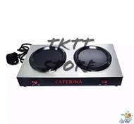 TKTT CAFERINA Electric Dual Hot Plate Coffee Warmer / Coffee or Tea Warmer / Catering Server / Beverage Serving Set / Drink Dispenser / Coffee Warmer / Tea warmer / Multipurpose Dispenser Set / Pemanas Kopi Tea / Katering Set / Pemanas Kopi Teh Serbaguna