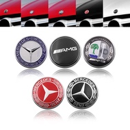 1 PC 57MM Flat Bonnet Emblem Front Badge Logo Sticker For Mercedes Benz AMG A B R G Class GLK E200 Car Accessories