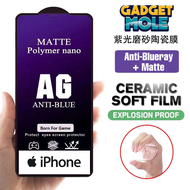 iPhone 13 13 PRO 13 PRO MAX / 12 12 PRO / 12 MINI / 12 PRO MAX /11 /11 PRO /11 PRO MAX /X XS / XR /XS MAX Matte BLUE Ceramic Screen Protector