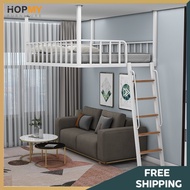 low pricePromotionHOPMY Nordic Loft Iron Hammock Elevated Bed Underneath Empty Loft Bed Space Saving