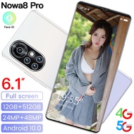5G สมาร์ทโฟน Nova8 PRO 12GB RAM + 512กิ๊กกะไบต์รอมสมาร์ทโฟน Android 10.0 6.1นิ้วโทรศัพท์มือถือแบบเต็มจอ MTK6595 4G เครือข่าย24MP + 48MP แบตเตอรี่5000Mah Nova 8 Pro โทรศัพท์มือถือ Phone【จัดส่งฟรี + Ready】
