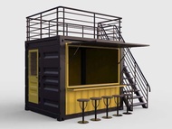 booth Container cafe 2 lantai bahan spandek uk. 3x2x3.5m