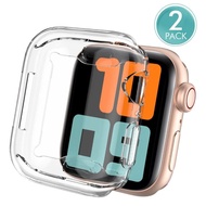 【Apple Watch】Series 4/5/6/SE 44mm專用 一體式全包防刮軟殼(透明色 兩入)