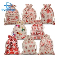 16Pcs Christmas Drawstring Gift Bags Burlap, Gift for Candy Wrapper