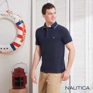 Nautica經典款撞色領短袖POLO衫-深藍
