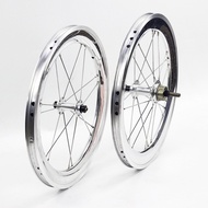 SILVEROCK Alloy Aero Wheelset 5-7 Speed 16 x1 3/8 349 40mm for Brompton 3sixty Pikes TRIFOLD Folding Bike HIGH PROFILE 4CM Wheels