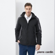 Pierre Cardin皮爾卡登 男裝 保暖抗寒加絨防潑水衝鋒衣外套-黑色(7205791-99)