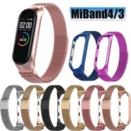 โลหะแถบข้อมือแม่เหล็กสายนาฬิกาข้อมือสำหรับApple WatchสำหรับM I X Iao M Iวง4 3ปิดนาฬิกาข้อมือสายสเตนเลสM IBand 4ข้อมือวงScrewlessเข็มขัด