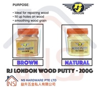 RJ London Wood Putty/ Wood Filler/ Wood Filla/ Brown and Natural Color 200g