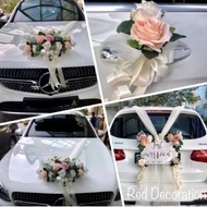 Wedding Car Decoration Flower + Fabric tille Car Hood Flower Wedding Decoration - Wedding Car Flower Decoration Set