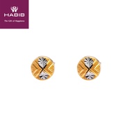 HABIB Annora White and Yellow Gold Earring, 916 Gold