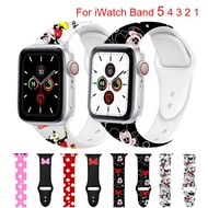 สปอร์ตซิลิโคนวงสำหรับApple Watchวง2/3 42มิลลิเมตร38มิลลิเมตรแอปเปิ้ลดู44มิลลิเมตร40มิลลิเมตรสายการ์ตูนสร้อยข้อมือสำหรับApple Watch 4/5/6/SEอุปกรณ์เสริม